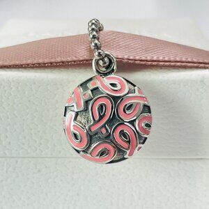 PANDORA SS Pink Enamel Breast Cancer